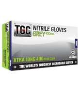 TGC Grey Nitrile 600mm Disposable Gloves (Box of 12)